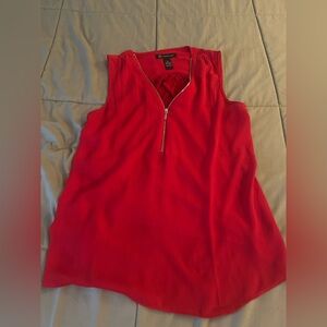 INC International Concepts Red Sleeveless Blouse with Zipper